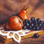 "Red Pears with Grapes"
Oil, 10" x 8"
$100