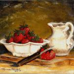 "Strawberries and Cream"
Oil, 10" x 8"
SOLD to
Private Collector